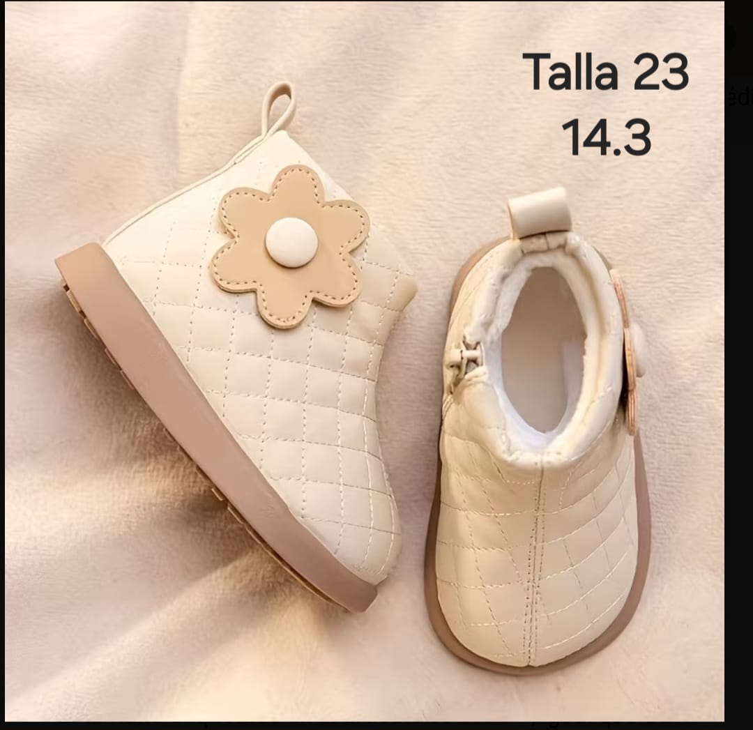 Botines Flor Beige