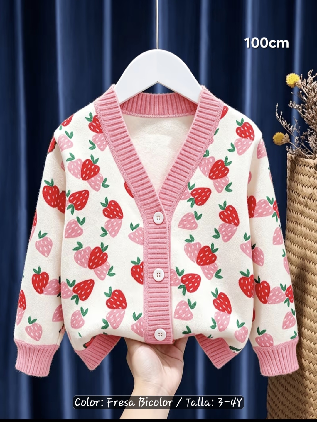 Cárdigan Fresas Rosa